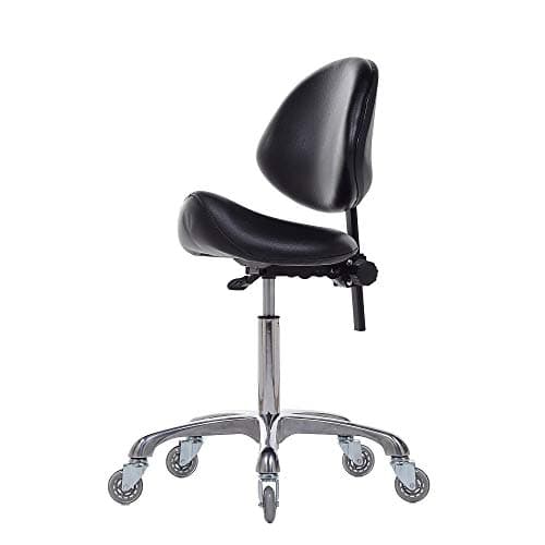 FRNIAMC Adjustable Saddle Stool with Back Support