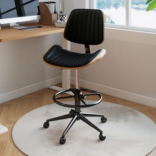 Rongbuk Drafting Chair with Walnut Back