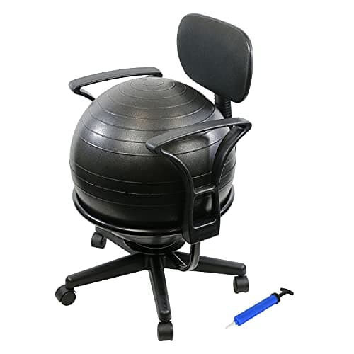CanDo 30-1791 Metal Ball Chair, 22 in, with Arms