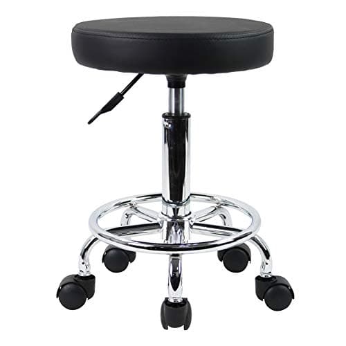 KKTONER BBS0432 Round Rolling Stool with Foot Rest