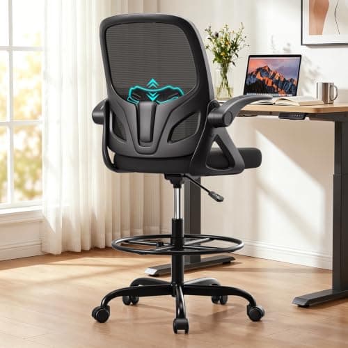 Kensaker Drafting Chair with Locking Foot Ring