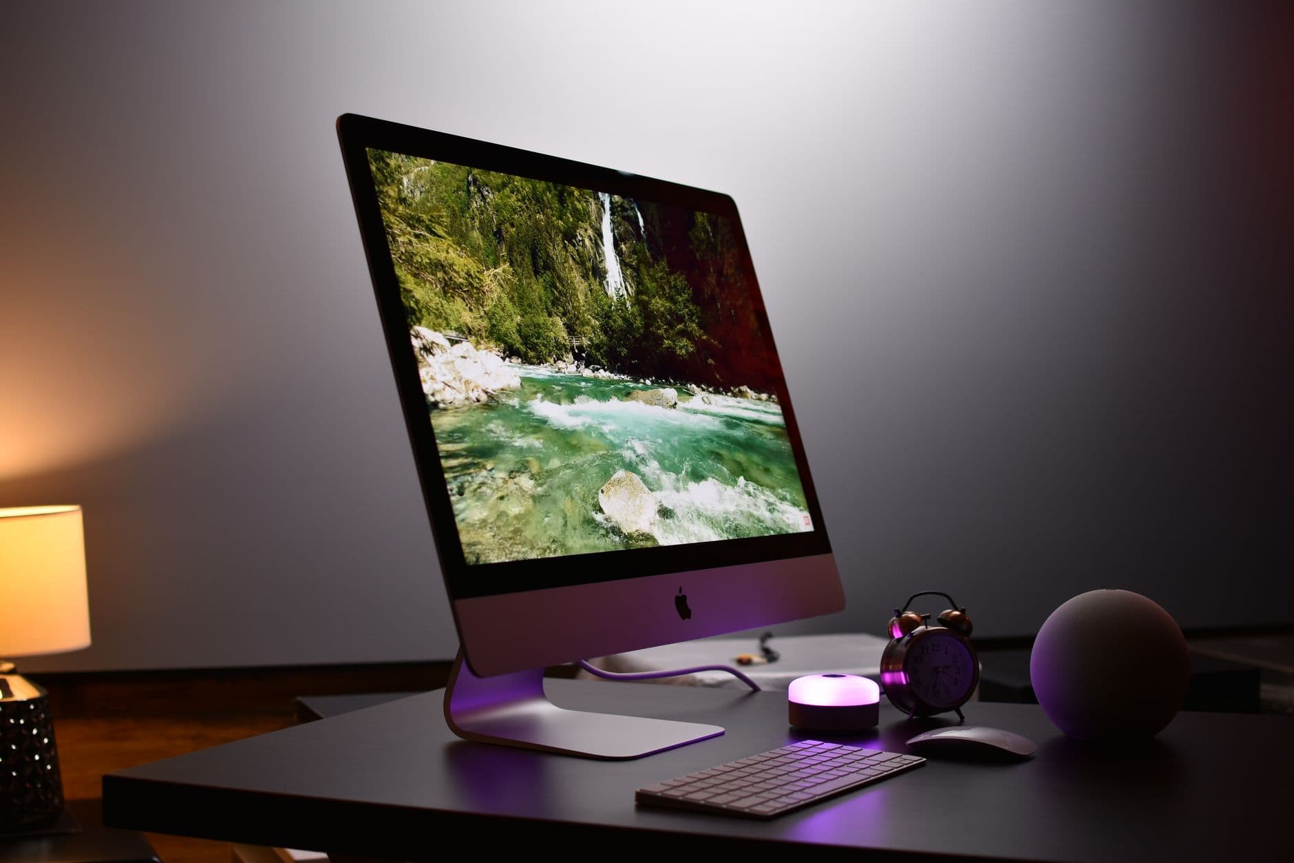 A tidy desk setup in a bright room