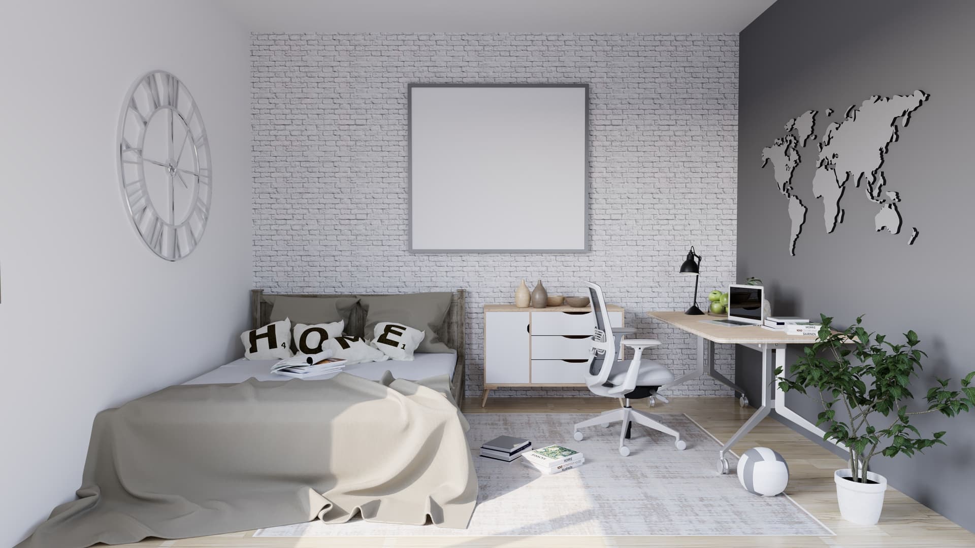 A kneeling chair set up beside a desk