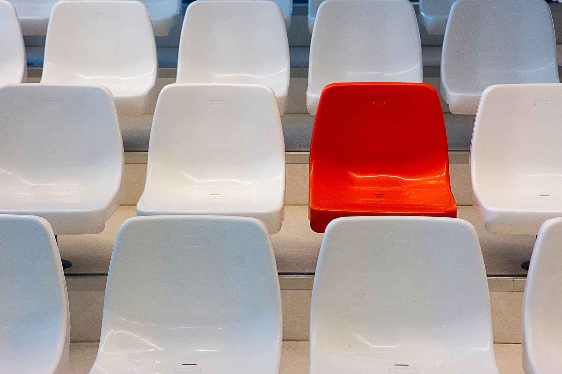 Several different seating types arranged together in a workspace