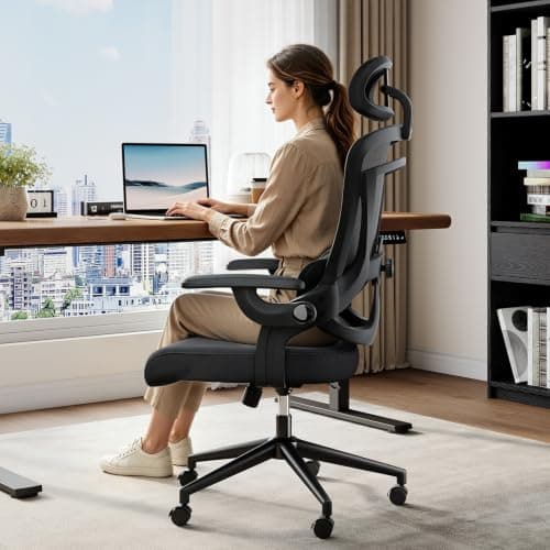 DUMOS Executive Mesh Chair with 42-Degree Headrest